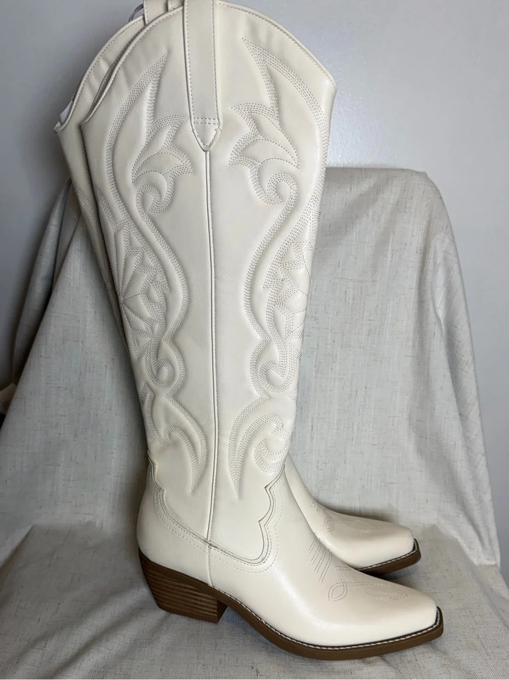 wild fable Cream Over-the-Knee Western Boots
